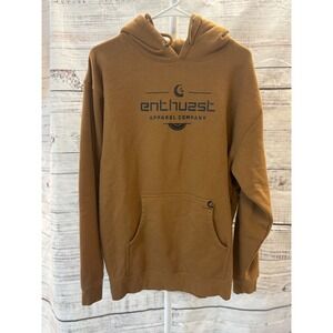 Enthuasst Apparel Company Brown Graphic Hoodie Mens Medium Independent